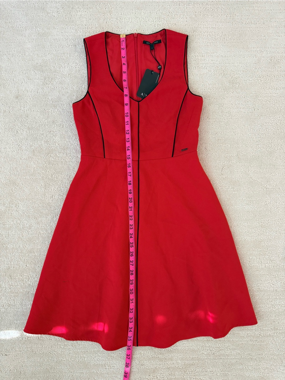 NWT Armani Exchange fit-and-flare Red Mini Dress 4 - Picture 14 of 14